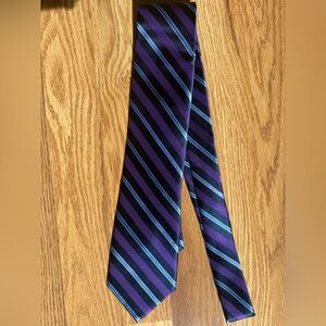Nautica Purple and Blue Diagonal Striped Tie 100% Silk